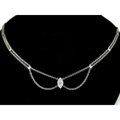 Izusa White Gold Marquise Diamond Necklace