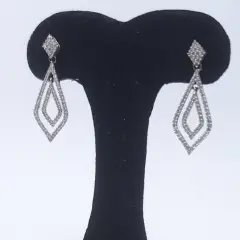 Fay White Gold Acht Cut Dangling Studs