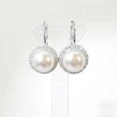 Fortuna - Sterling Silver Freshwater Pearl Cubic Zirconia - Earrings