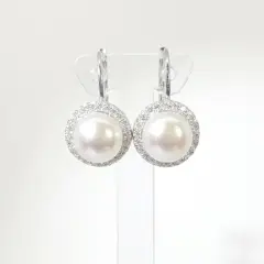 Fortuna - Sterling Silver Freshwater Pearl Cubic Zirconia - Earrings