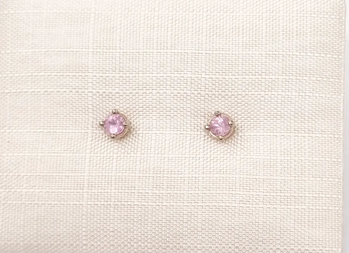 Fallen White Gold Pink Sapphire Earrings