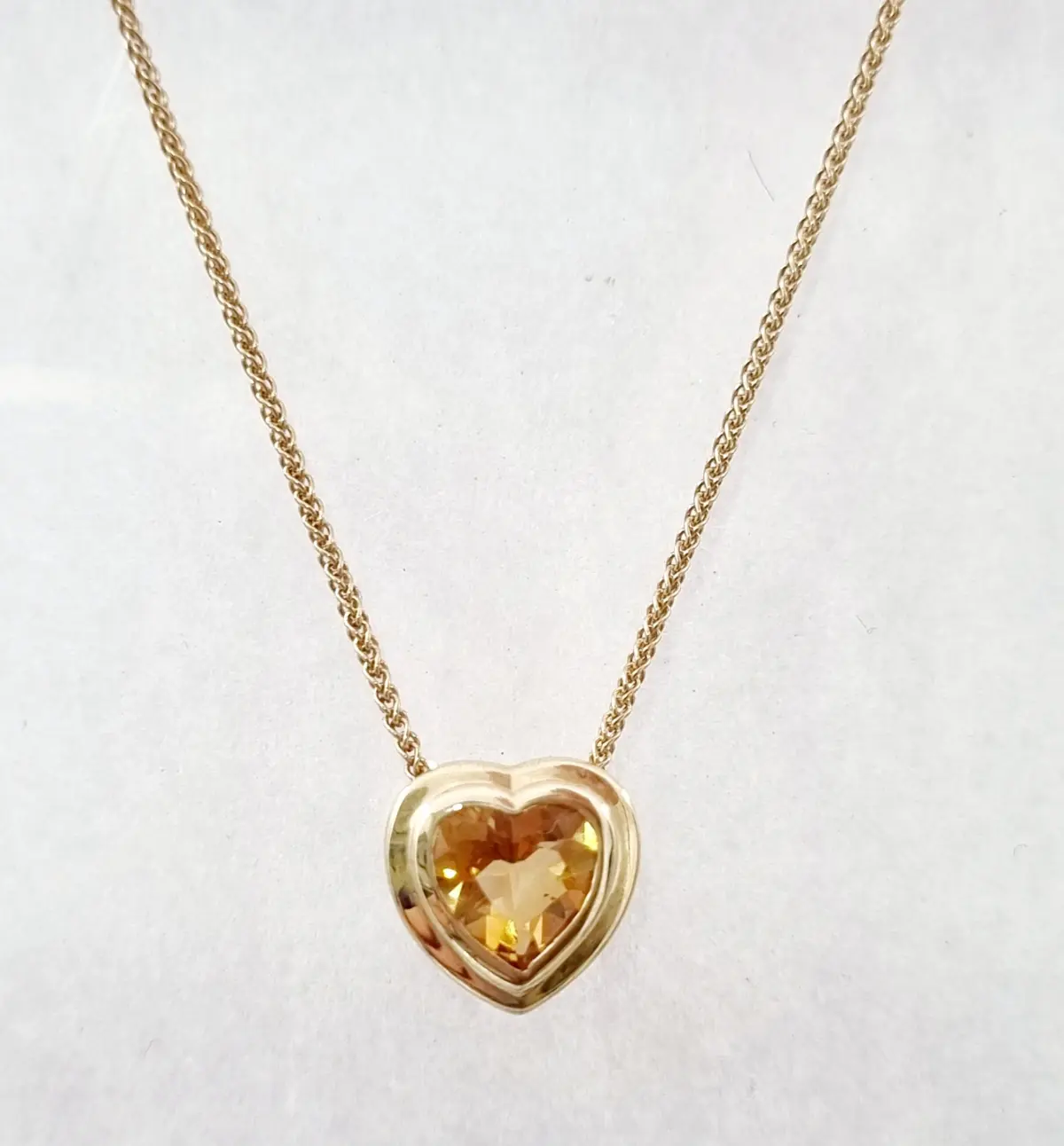 Iba Yellow Gold Heart Citrine Neckchaine