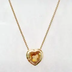 Iba Yellow Gold Heart Citrine Neckchaine