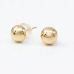 These classic 9ct Yellow Gold Half-Ball Stud Earrings with Silicone-Encased Butterfly Backs feature a timeless versatile design.