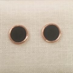 Freyta Rosegold Onyx Studs