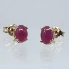Flair Gold Ruby studs Flair Yellow Gold Ruby Cabochon Studs