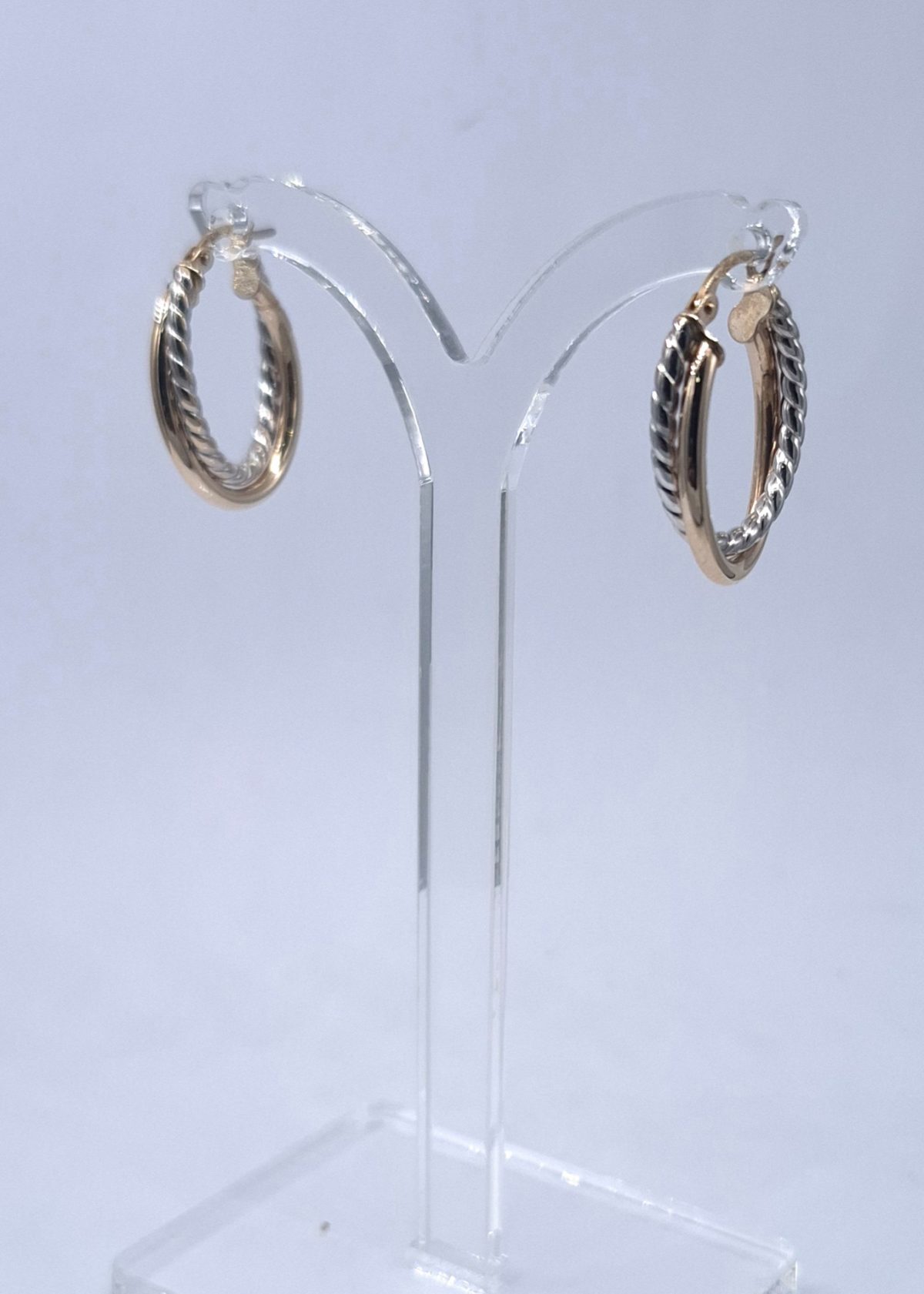 Floriana - White Yellow Gold Hoop - Earrings