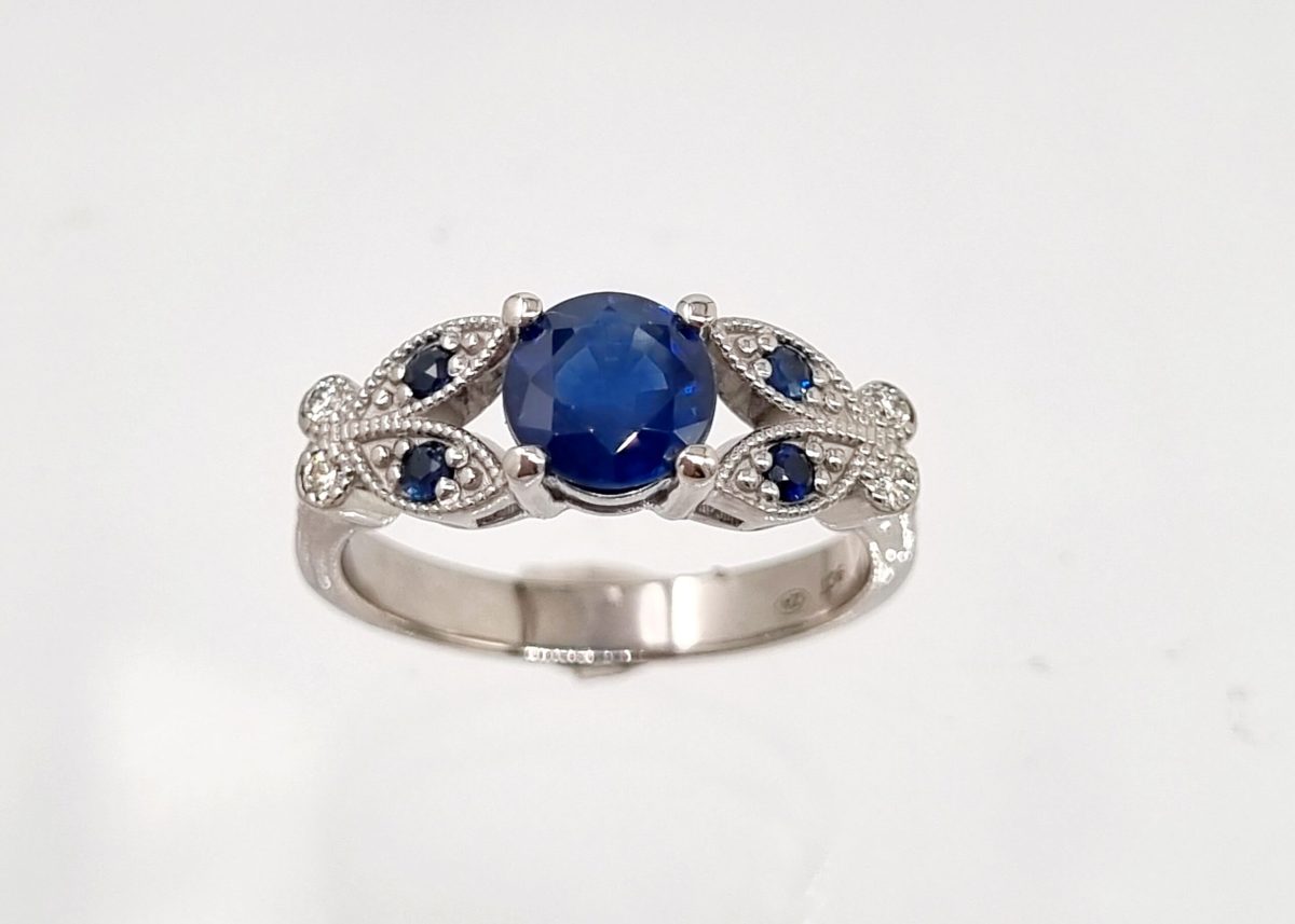 20240127_131308 Amandi White Gold Sapphire and Diamond Engagement Ring