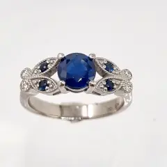 20240127_131308 Amandi White Gold Sapphire and Diamond Engagement Ring
