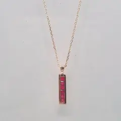 Iana Yellow Gold Square Rubies Neckchain