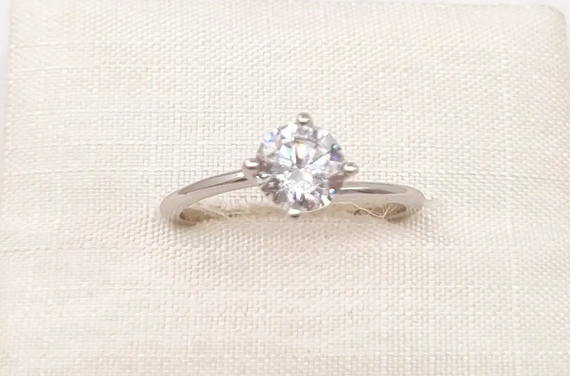 Aria White Gold Cubic Zirconia Engagement Ring