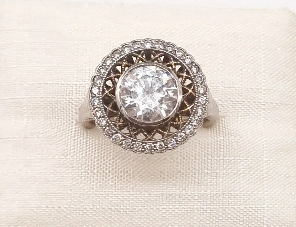 Ami beautiful diamond cluster stud earrings.