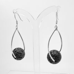 Flirt - Sterling Silver Black Lava - Earrings