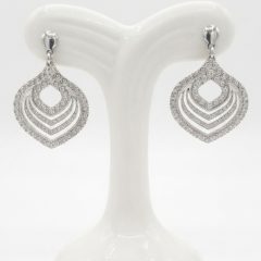 Elegant silver earrings with intricate filigree details, with push on butterflies.