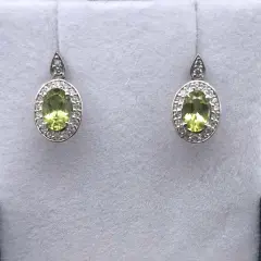 Flor - White Gold Peridot Diamond - Earrings