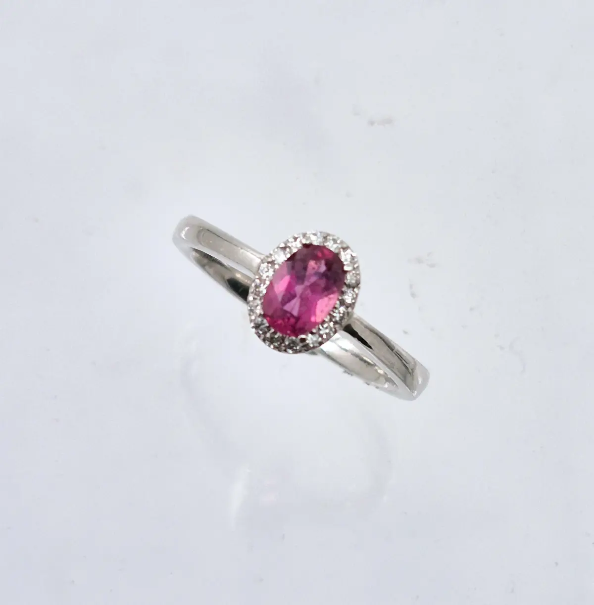 Adora - White Gold Pink Tourmaline - Ring