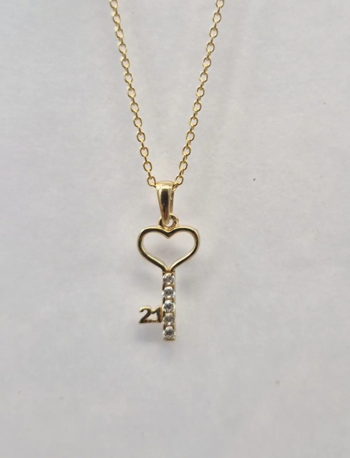 20250830_122349Imke Imke - Yellow Gold Key Pendant Cubic Zirconia - Necklace