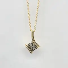 Idas - Yellow Gold Diamond Pendant - Necklace