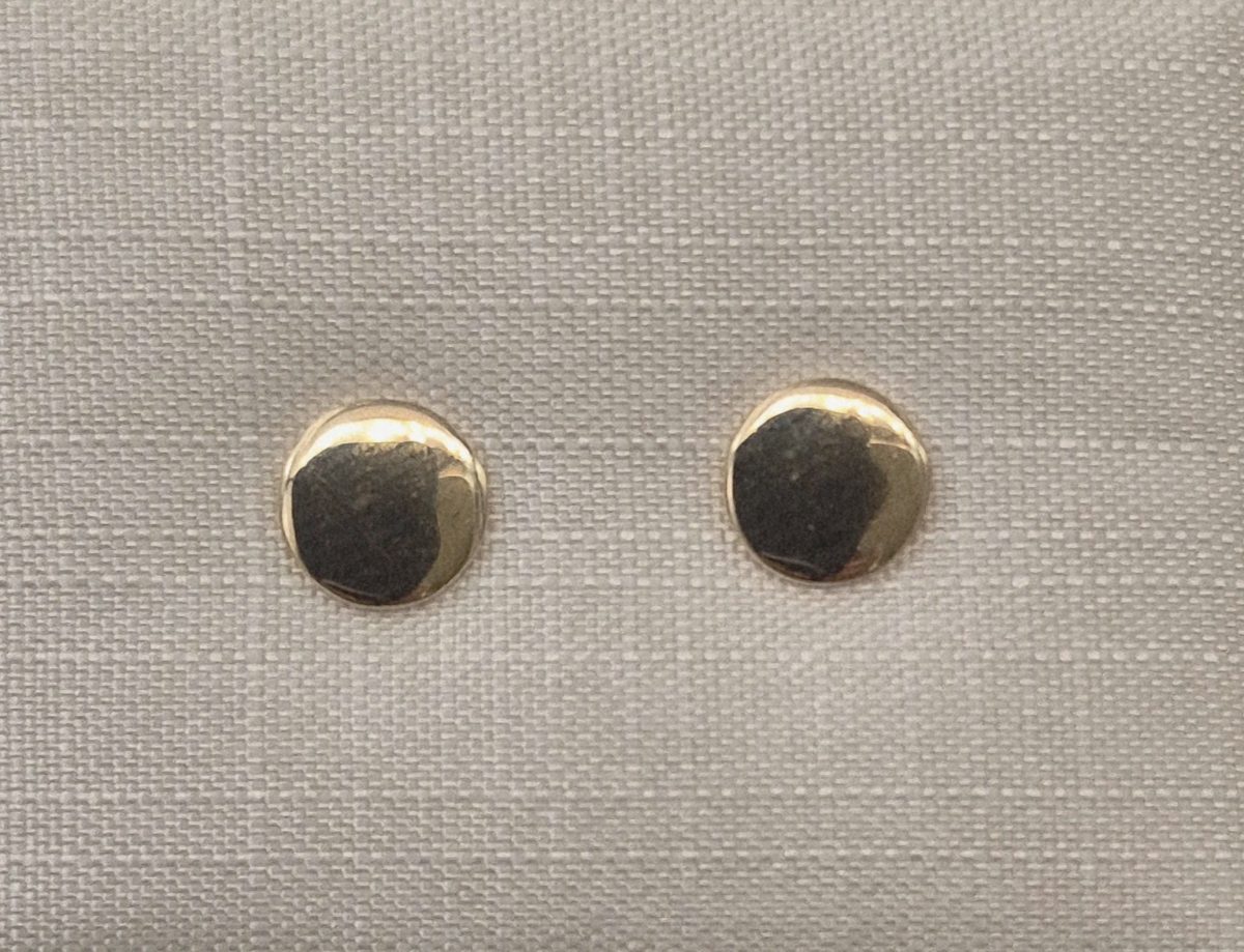 Fiara - Yellow Gold Round Disk - Earrings