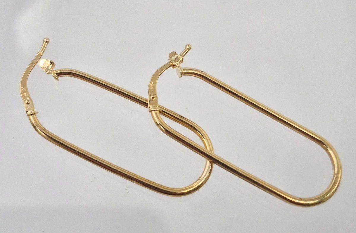 Fiana - Yellow Gold U Shaped Hoop - Earrings