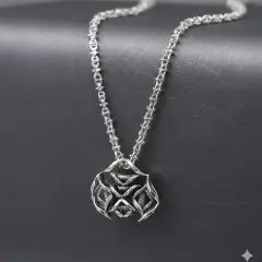 Handcrafted sterling silver geometric pendant necklace, artisan jewellery for men an woman, architectural statement piece with oxidized finish.