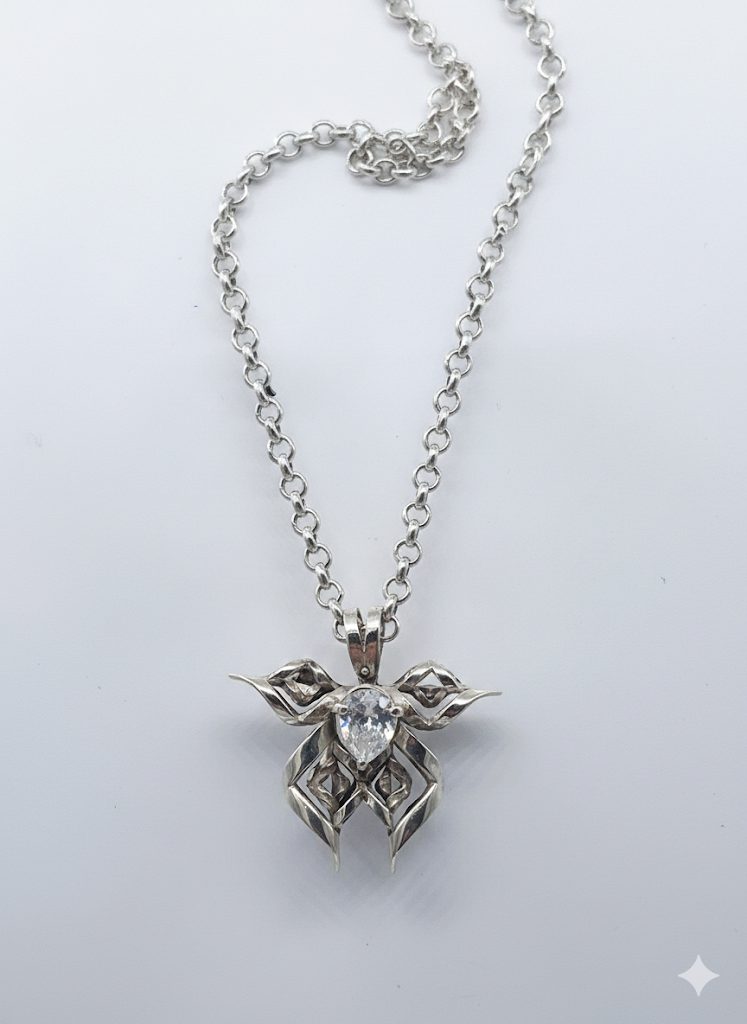Viola Sterling Silver Necklace Viola - Sterling Silver Dragon Cubic Zirconia - Necklace