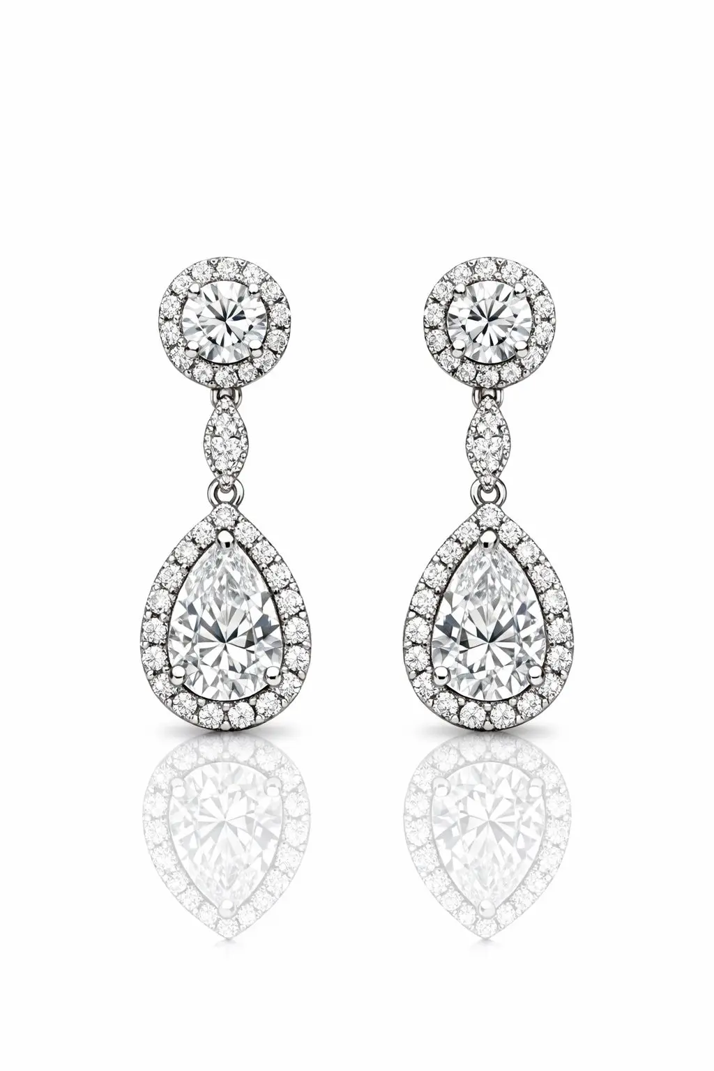 Diamond pear shaped earrings