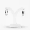Sterling Silver Hoop earrings 15mm diameter rhodium plated for long lasting polished look.