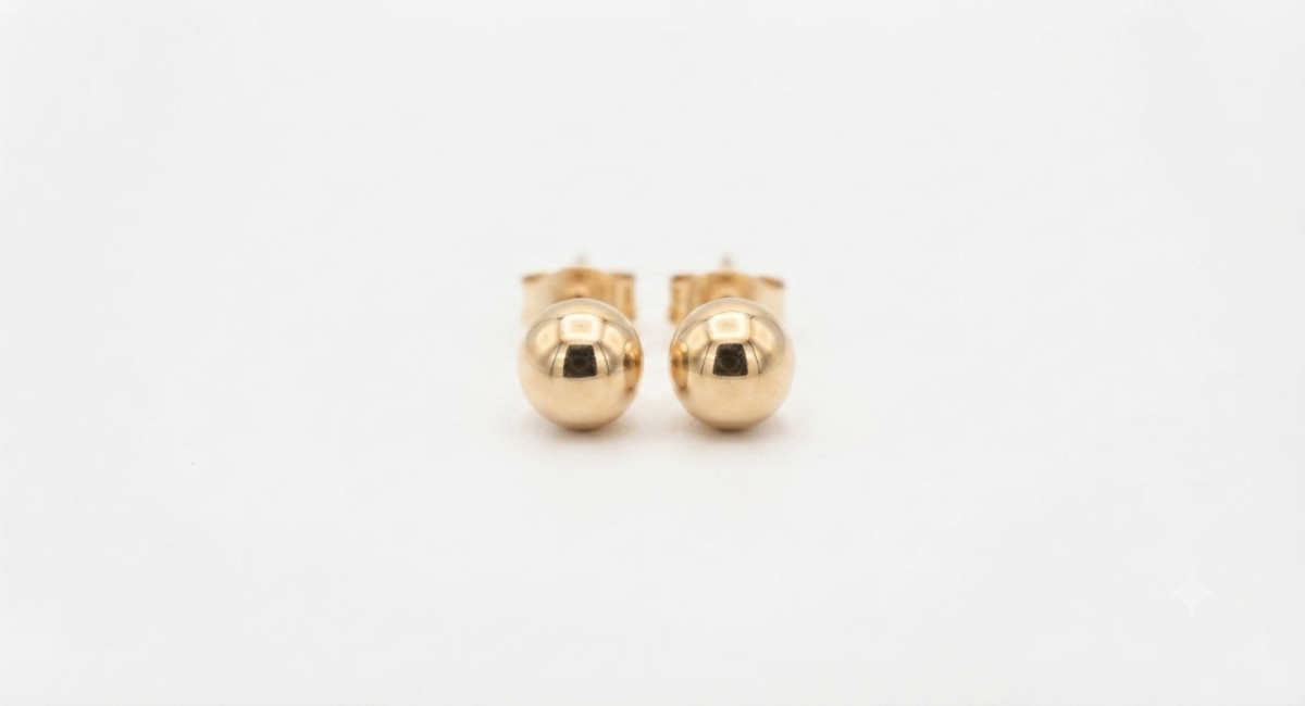Fraidy1787491337527 Gold ball stud earrings crafed from 9ct yellow gold with polished finish.