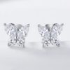 Elegant Marquise Cubic Zirconia Sterling Silver delicate studs, with push on butterflies.