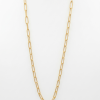 9ct Yellow gold textured paperclip necklace for layering.