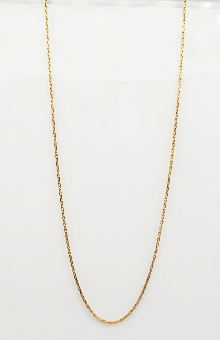 14ct Yellow Gold Anchor link necklace, with lobster clasp, 45cm long, suitable for pendant.
