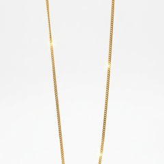 Fine 18ct. Yellow Gold curb chain necklace 45 cm long, suitable for light, small. pendant