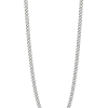 A thin 9ct white gold rolo chain with round, interlocking links and a lobster clasp. Suitable for a small pendant.