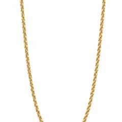 18ct yellow gold wheat chain with a classic woven design, crafted for an elegant and timeless look.