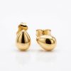 Pair of 9ct yellow gold stud earrings, featuring a teardrop/egg shape high polished finish.